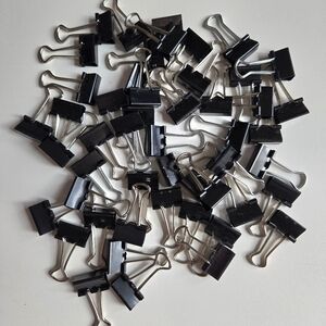 50 Black Binder Clips - Small